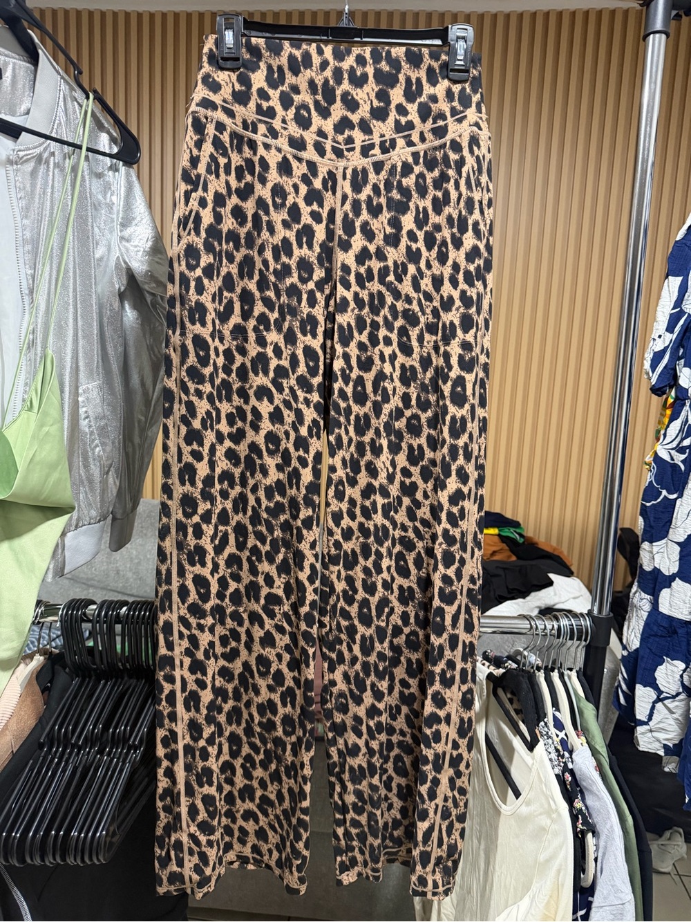 Halara Leopard Print Wide-Leg Pants - Brown M #205
